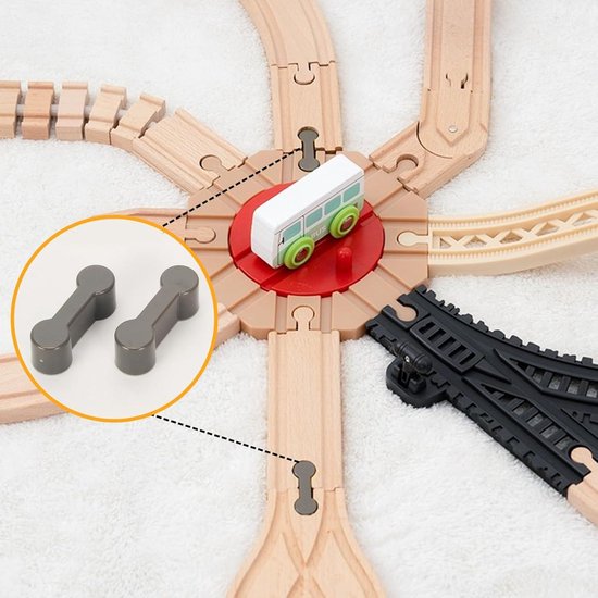 Vinzor Brio compatibele railset met 4 flexibele rails, gekleurde houten