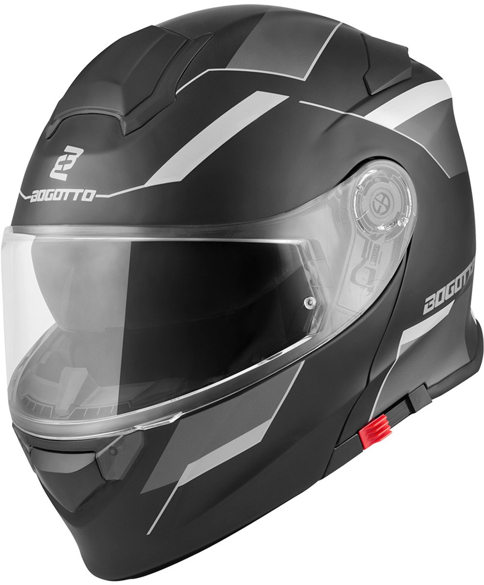 Bogotto V271 Delta Mat Zwart Grijs Systeemhelm - Maat XS - Helm
