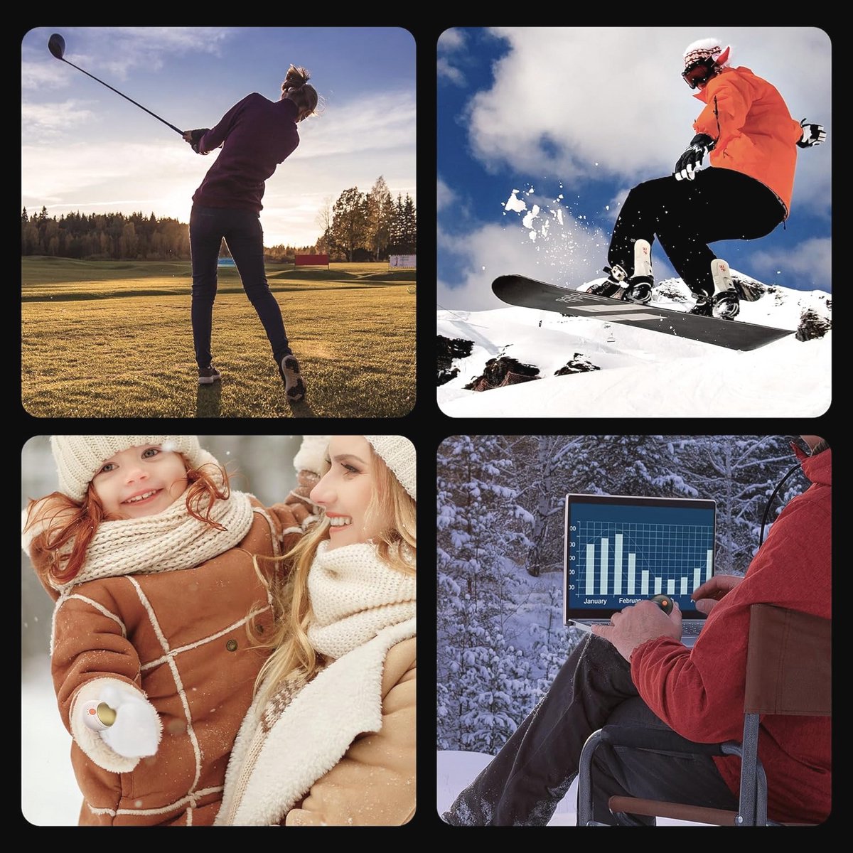 Oplaadbare Handwarmers voor Buiten - 14000mAh Herbruikbare Elektrische Handwarmers met Verwarmingsopties — cadeau in Sport & Outdoor - foto 4