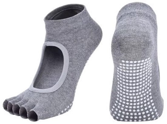 New Age Devi - Antislip sokken Yoga - Licht grijs - One size volwassenen van New Age Devi — afbeelding 2