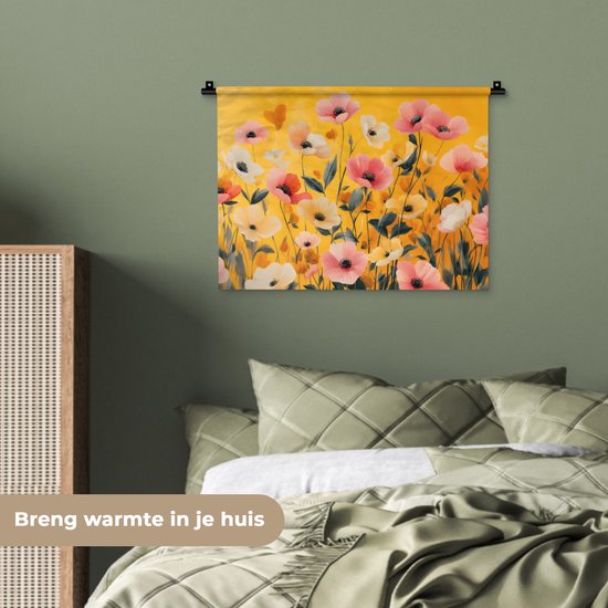 Tapisserie murale 60x45 cm - Fleurs - Champ - Jaune - Tapisserie - Tapisseries