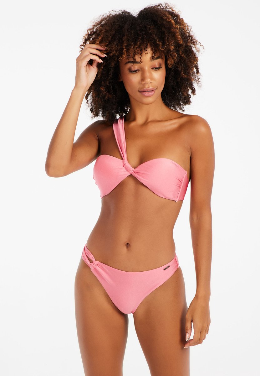 Protest Prtblum – Bandeau bikini set Dames – Schouderband – Voorgevormde bikinicups – Guava Roze