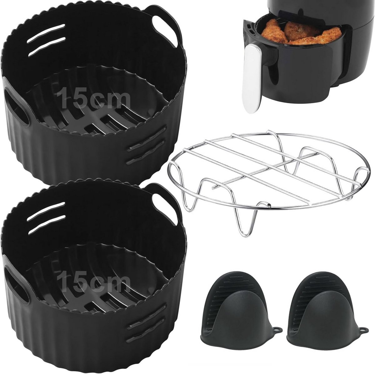 Ronde Siliconen Liners voor 2L-3L Airfryer en Stoomrekken