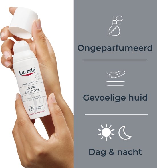 Eucerin UltraSENSITIVE Kalmerende Dagcreme voor Vrouwen - Normale tot Gemengde Huid - Rosacea Crème - 50ml