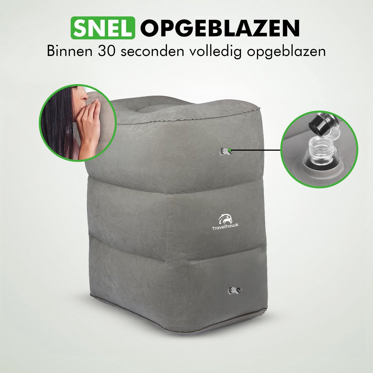 Travelhawk Travelhawk Opblaasbaar Vliegtuigbedje - afbeelding 3