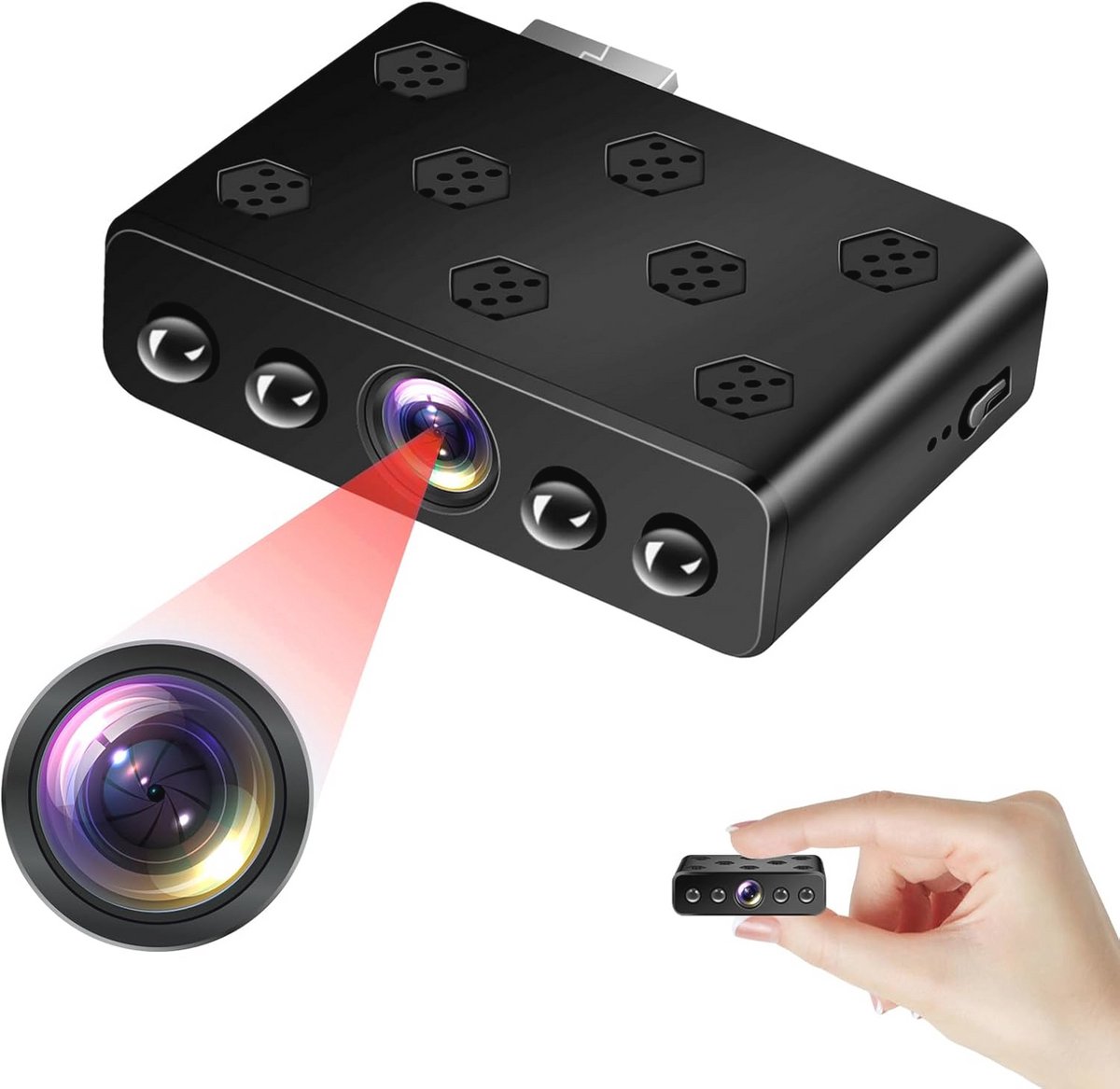 1080p HD WiFi Mini-camera met Nachtzicht en Bewegingsdetectie voor Videobewaking