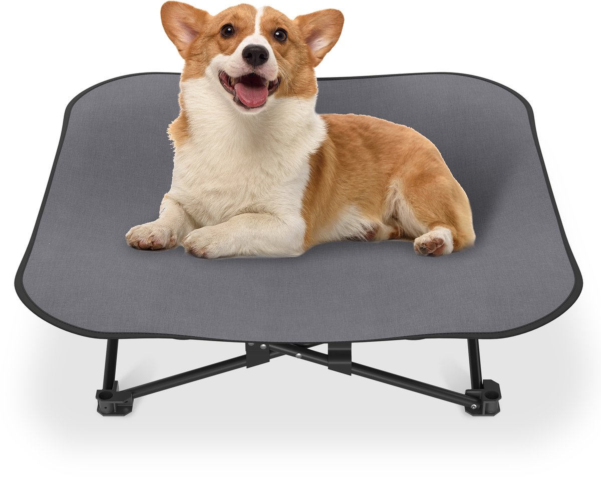 NAIZY Hondenbed Verhoogd Kattenbed 68x68x21 cm, S Maat Opvouwbaar Hondenbed Ademend Polyester Huisdierbed Verwijderbaar Wasbaar Huisdierbed, voor Binnen-Buiten