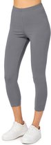 Merry Style MS-MS10-199-LE Dames Capri Leggings - Sport - Vrijetijdsbroek - 3/4 Lengte - Katoen - Sporbroek - Yogabroek - Grijs - L