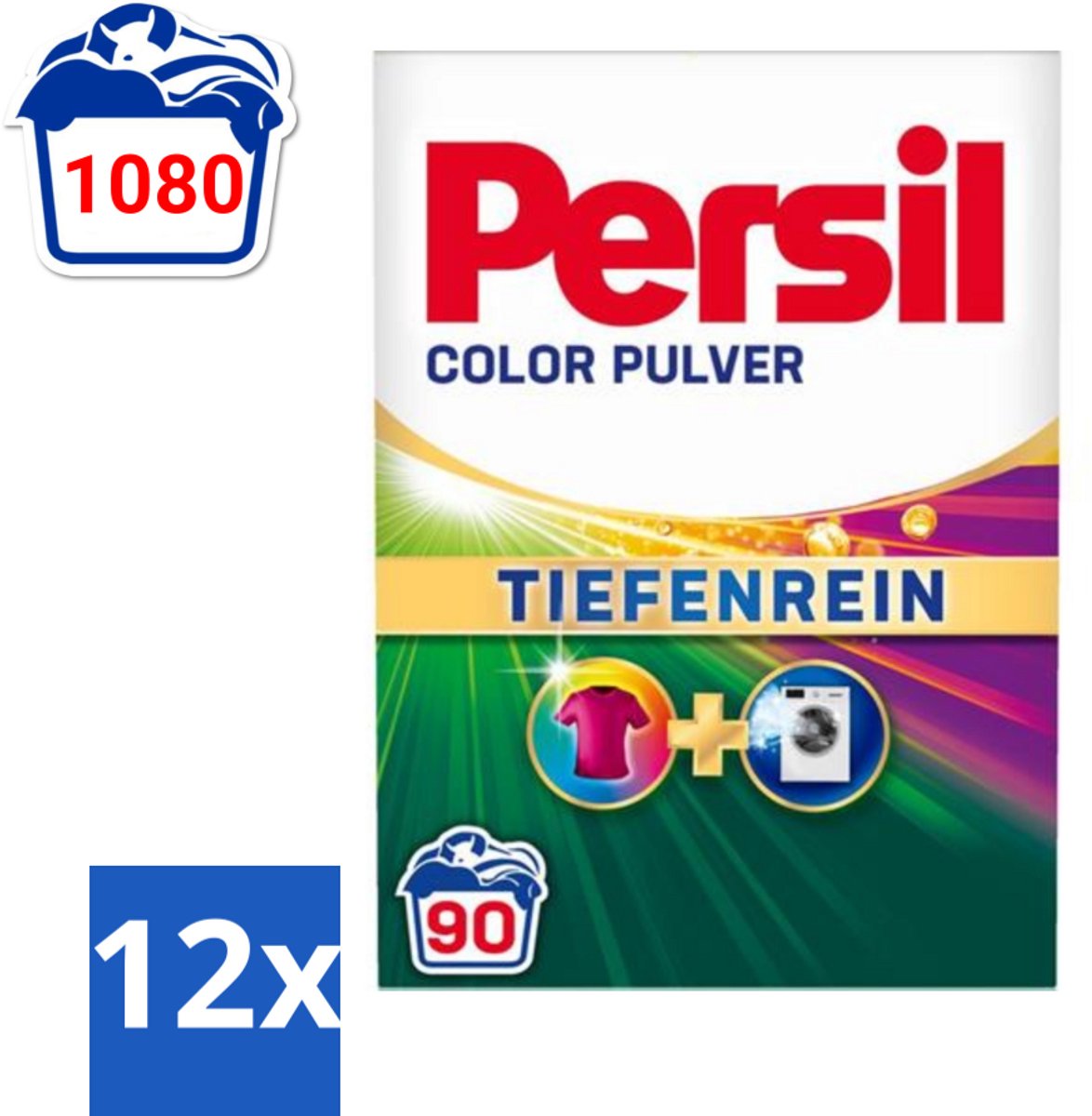 12 x Persil Color - Waspoeder - Gekleurde Was - 90 Wasbeurten - Waspoeder - Gekleurde Was - Vlekkenverwijderaar - Wasmiddel - Persil