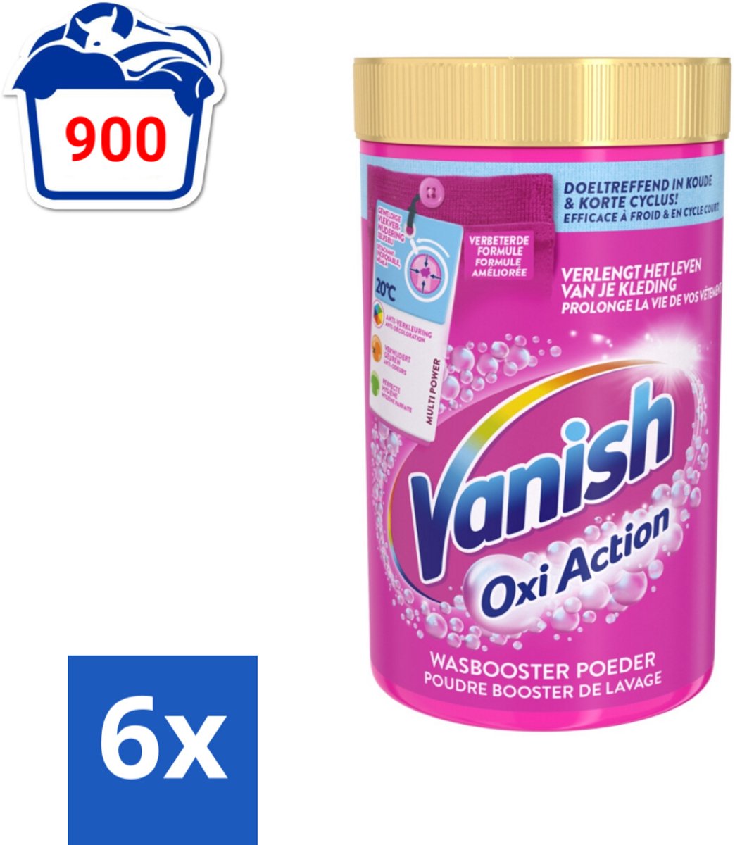 Vanish Oxi Action - Vlekkenverwijderaar - Wasbooster - Gekleurde Was - 1.5 Kg - Voordeelverpakking - 6 stuks