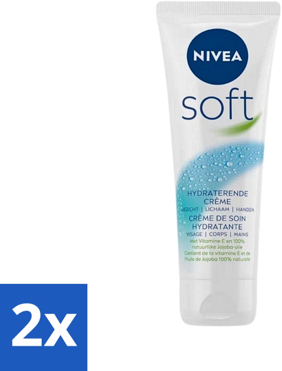 Nivea - Soft Crème - Tube - Hydraterend - 75 ml - Voordeelverpakking - 2 stuks