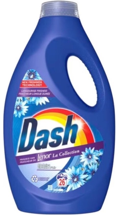 Dash - Lenor Collectie - Vloeibaar Wasmiddel - Witte en Gekleurde Was - Zeebries - 26 Wasbeurten - Voordeelverpakking - 2 stuks