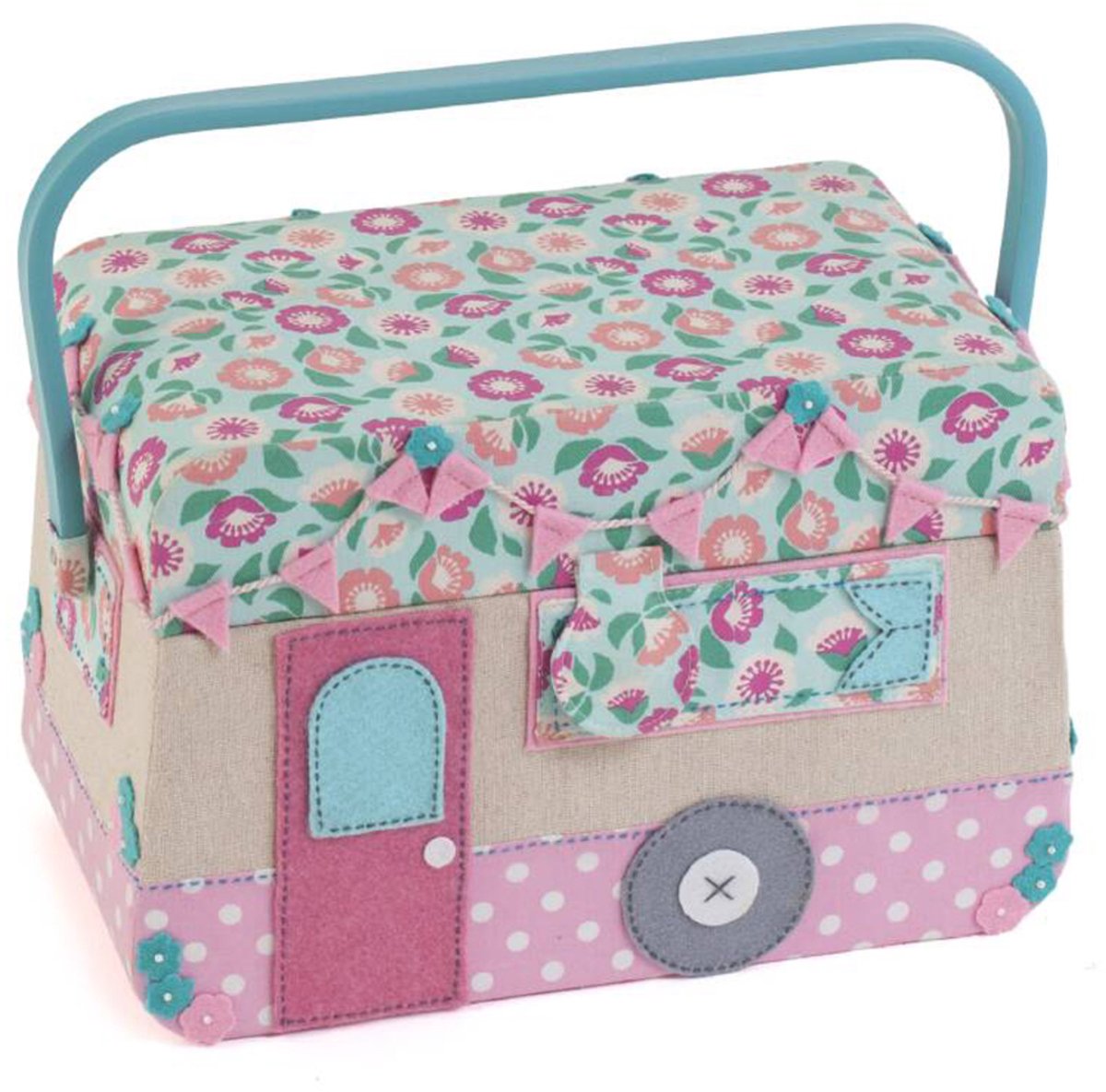 Naaimand Caravan Sewing Box Appliqué Design 20.5x31x16 cm