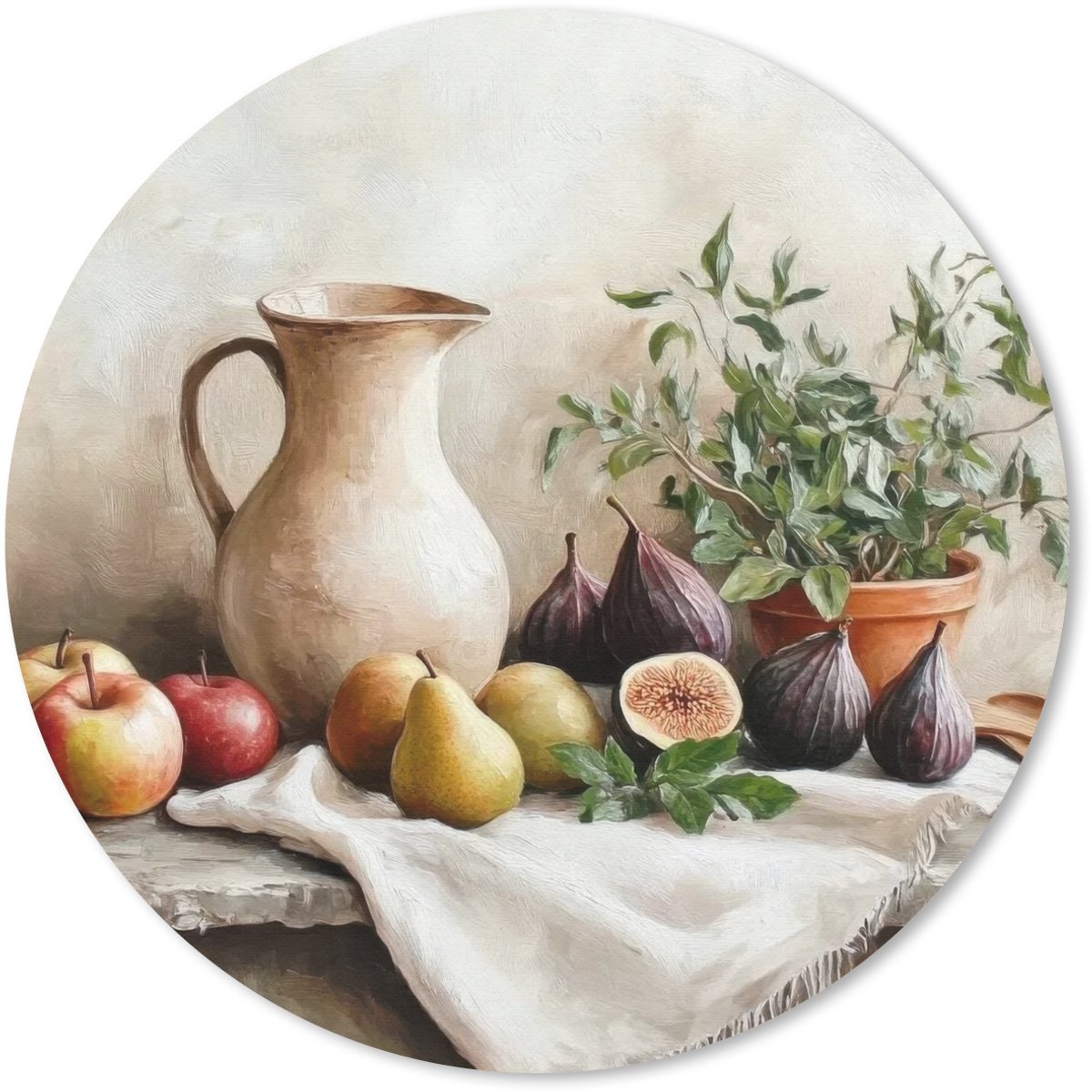 Muismat rond 50x50 cm - Mousepad Fruit - Kruiden - Landelijk - Ronde muismatten