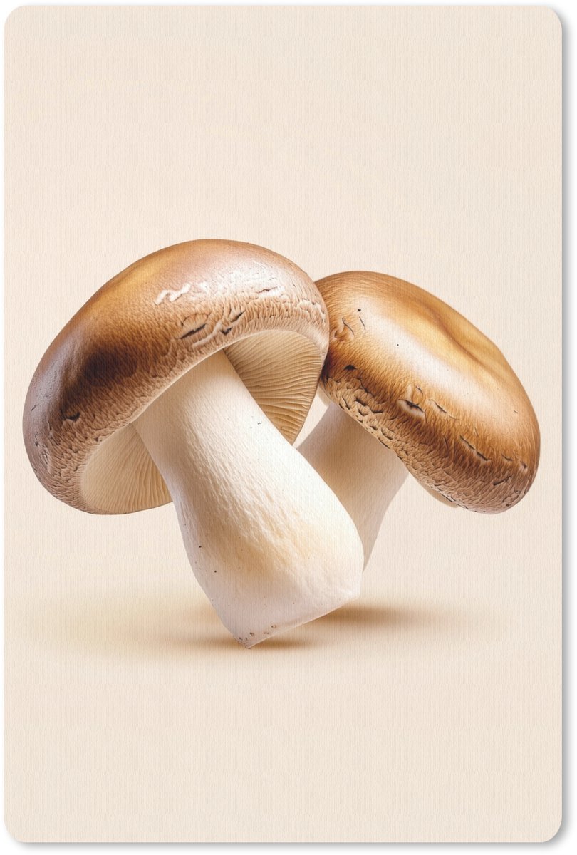 Muismat 18x27 cm - Mousepad Champignons - Zacht - Beige - Muismatten