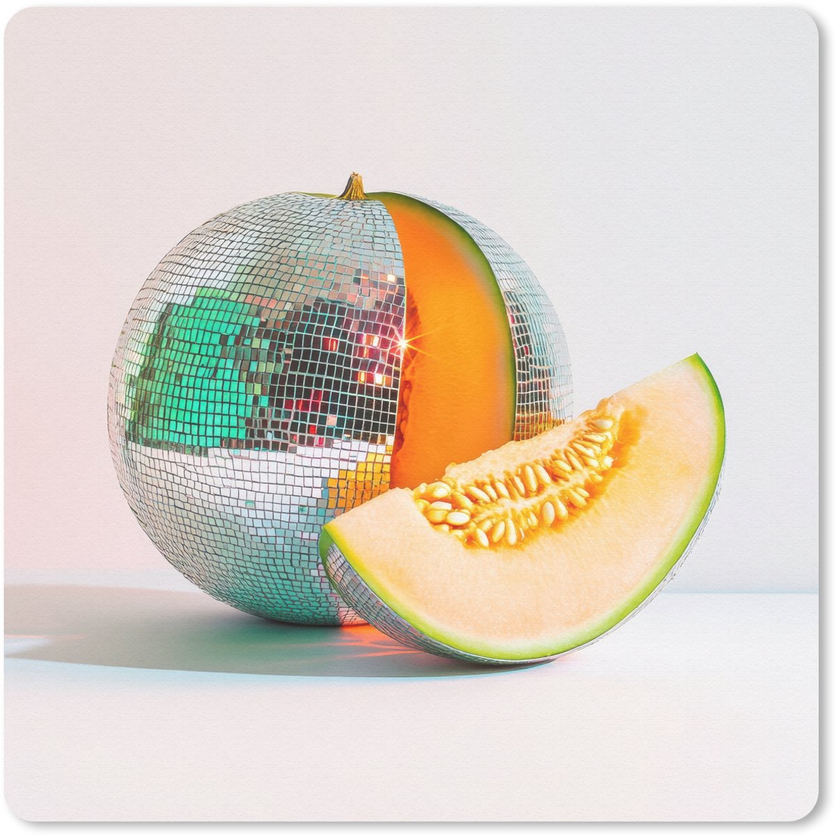 Muismat 30x30 cm - Mousepad Disco - Discobal - Meloen - Pastel - Muismatten