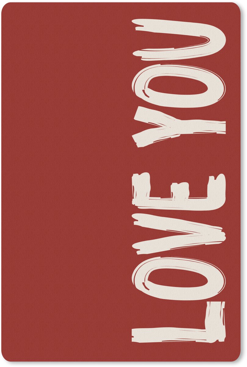 Muismat 18x27 cm - Mousepad Schuin - Loveyou - Rood - Muismatten