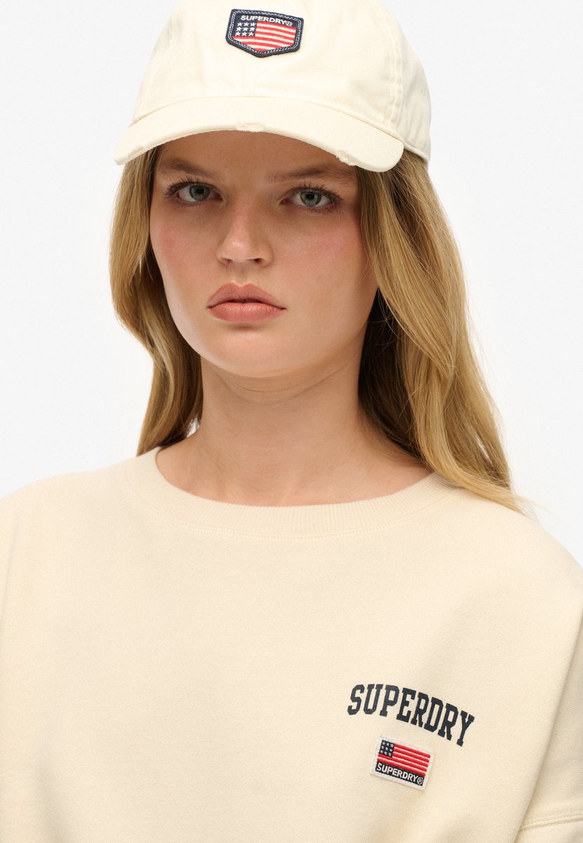 Superdry Athletic Essentials relaxed sweatshirt met ronde hals Dames Truien Wit
