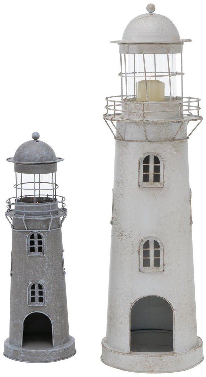 Lantaarn vuurtoren set 2-delig H54-75cm