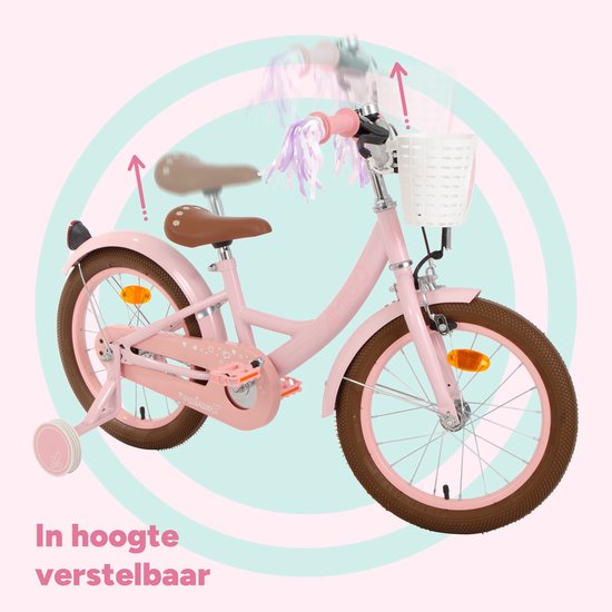 AMIGO Perfect Meisjesfiets - Kinderfiets voor Meisjes - 16 Inch 23,5 cm - Terugtraprem - Roze van AMIGO — afbeelding 2