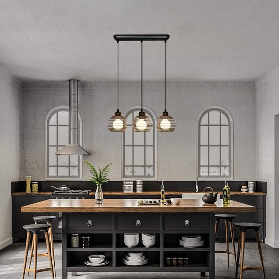 Lichtmaler Hanglamp Vintage Plafondlamp Zwart - Industrieel Hanglamp Metaal E27 Plafondlamp voor Woonkamer Eetkamer Slaapkamer Keuken, 1 Socket