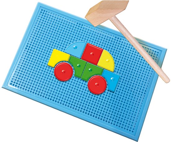 SES - My First - Hamertje Tik - original - Montessori speelgoed - originele set met basis vormen - inclusief hamer - Speelgoed 1 jaar, 2 jaar 3 jaar en 4 jaar