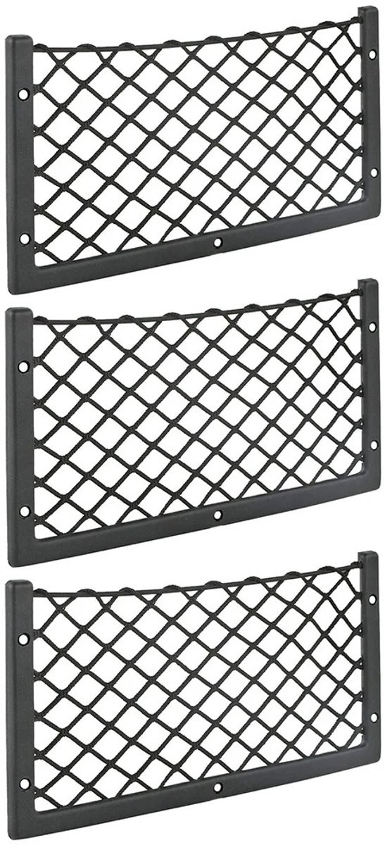 WiseGoods Premium Set Van 3 Mesh Opbergnetten - Auto Zak Organisator Kofferbak - Bagagenet - Autoaccessoires - Net - Zwart