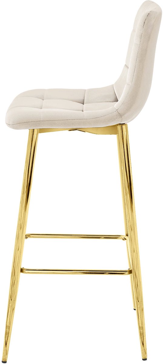 LEOBERT ARCETO kruk - beige fluweel / GOUDEN poten x 2