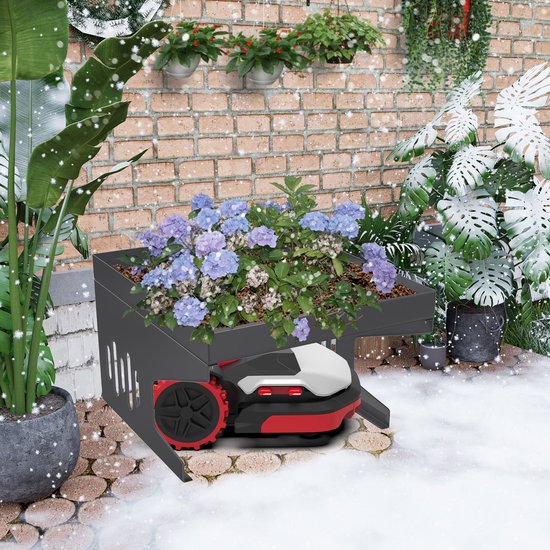 NAIZY Moerobot Tuin Garage Dak Anthraciet Metaal Carport Beschermhoezen Voor Rasenrobot Rasenmaaier Bescherming tegen Regen, Hagel en UV-straling 70 x 60 x 43 cm van Merkloos	 — afbeelding 3