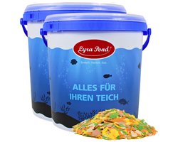 2 x 10 liter (2,48 kg) Lyra Pond® Pond Multi Flakes visvoer vijvervoer in een emmer