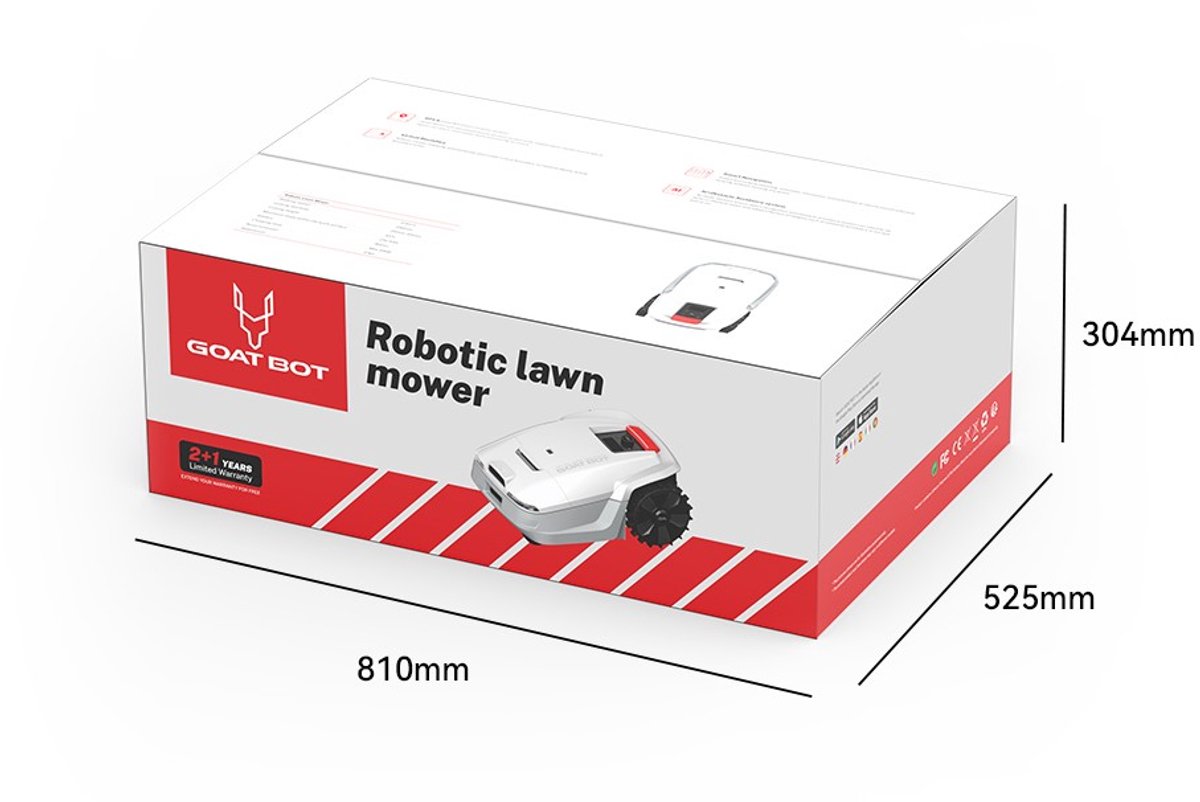 Afbeelding 3 van Goat Bot Unicut H1 robotmaaier, 1500m² groot dekkingsgebied, RTK+VSLAM voor nauwkeurige kartering, 24cm maaibreedte, 0,45m/s hoge snelheid, 45° hellingklimvermogen, AI-aangedreven obstakelvermijding, IPX6 waterdicht - Geel