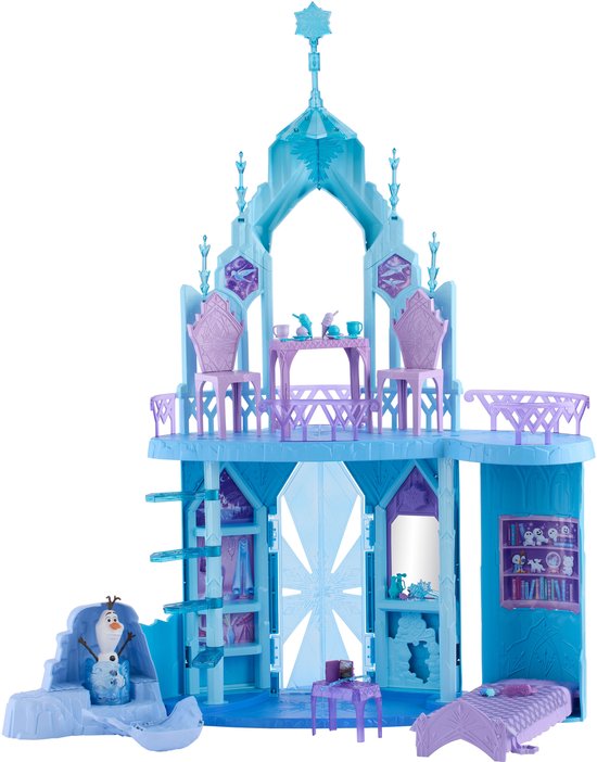 Disney Frozen Elsa's IJspaleis – 5 Speelplekken met Glijbaan, Balkon en Olaf - 75 cm