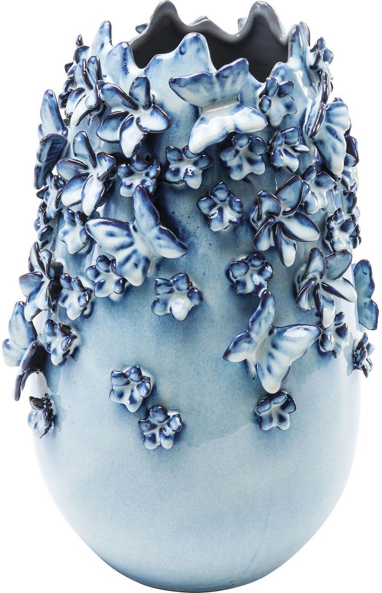 Kare Design Vaas Butterflies Lichtblauw 35cm