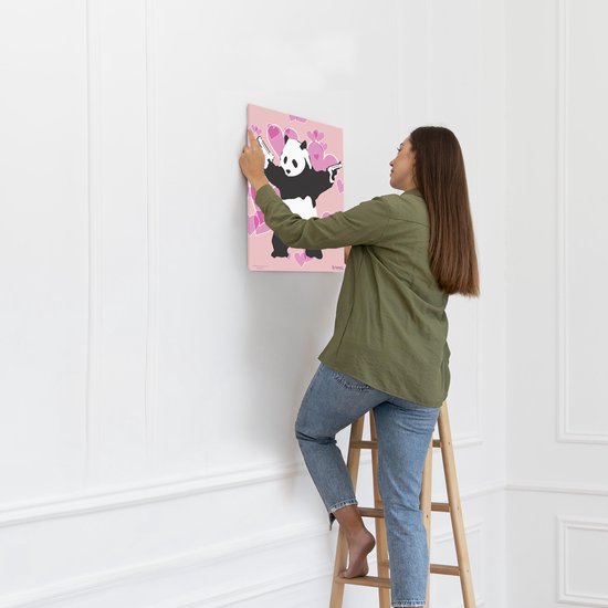 Banksy Graffiti - Canvas Schilderij 32x45 cm - Schilderijen Woonkamer