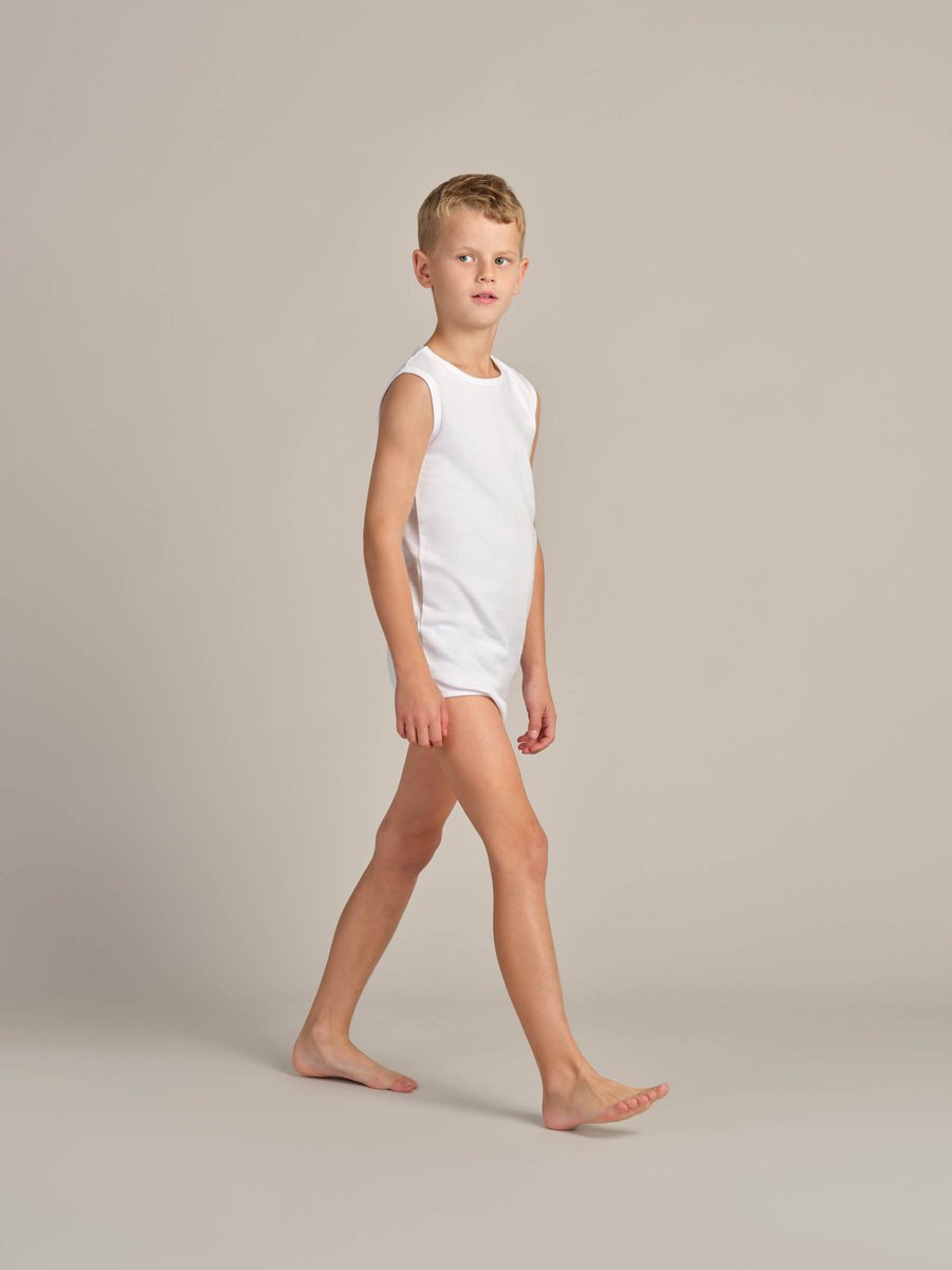 Kinder body met drukknoopjes | Wit | 2020.100.104