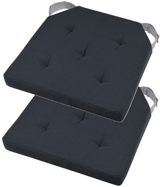 Bestlivings Set van 6 stoelkussens, taupe, 38 cm, imitatieleer met