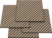 Panneau mural acoustique Vang, lot de 4 pièces, diagonale, 44 m², couleur noyer clair, 60 x 60 cm, NEU.HOLZ