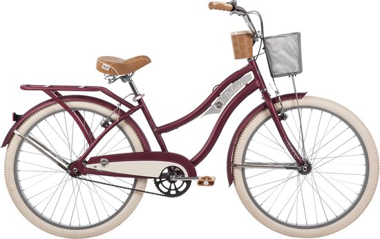 Huffy Deluxe 26 inch Cruiser fiets - Donkerrood