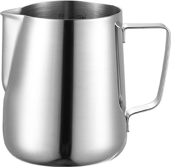 Pichet à Lait Inox 304 350ml - Pour Latte Art Et Cappuccino, Avec Marqueurs Ml/oz