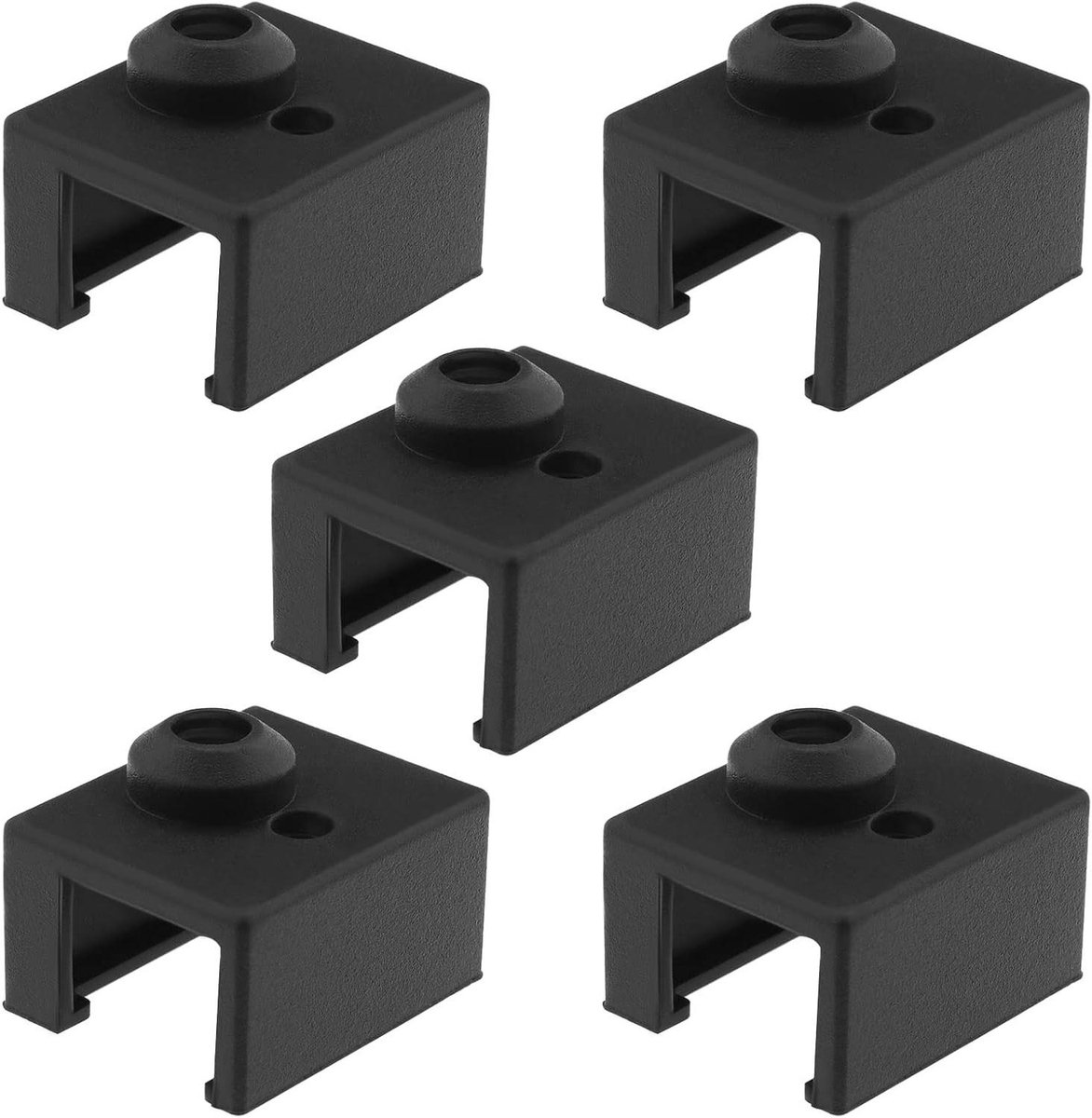 - 5 stuks vervangende siliconen hoezen voor Ender 3 S1/S1 Pro/S1 Plus - Zwart (23 x 18 x 13 mm) - Hoge Temperatuur Siliconen Sokken (300 °C) - Set van 5 Stuks