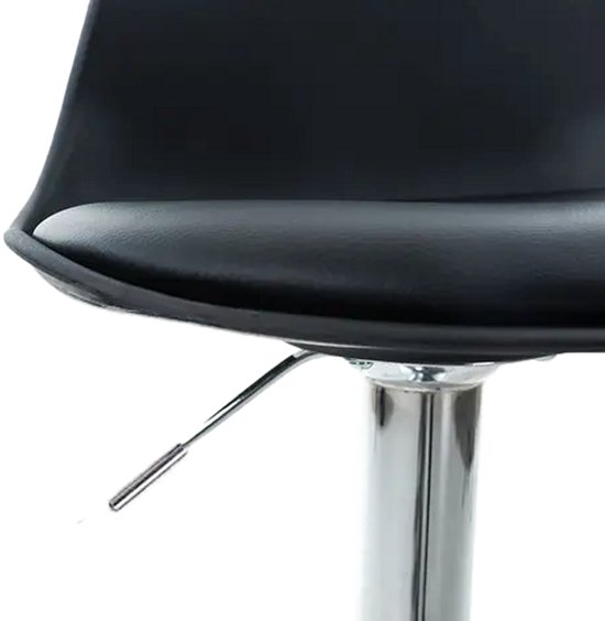 Tabouret de bar Essence Fuerta - Assise noire - Base chromée - Ajustable