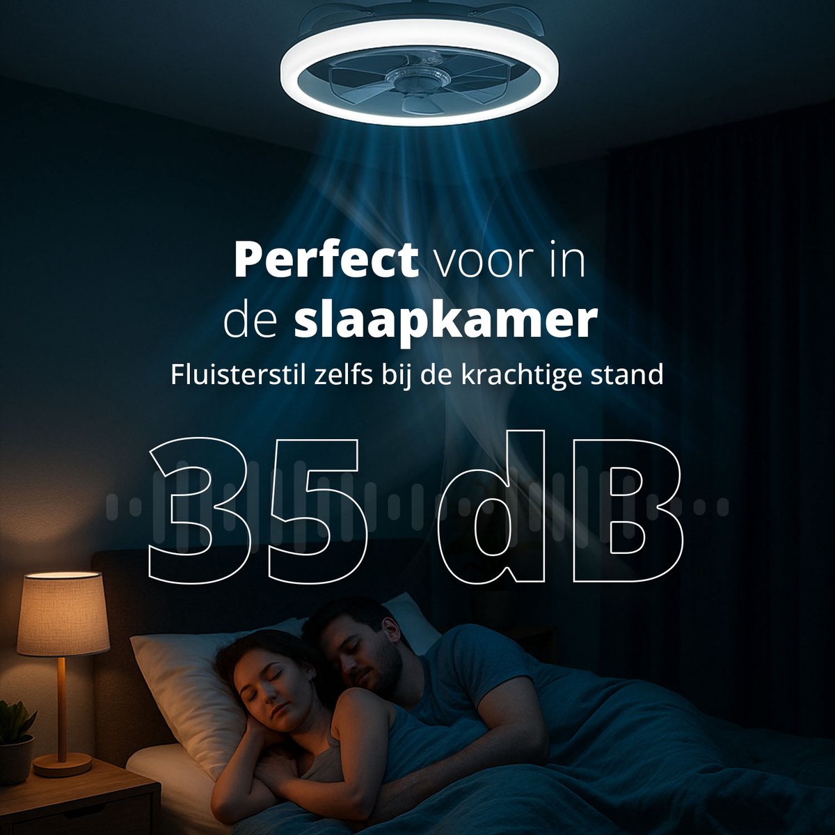 FlinQ AeroGlow Smart Plafondventilator met Verlichting - Ventilator voor aan het Plafond - Ideaal voor op de Slaapkamer - Bestuurbaar met App of Afstandsbediening thumbnail 7