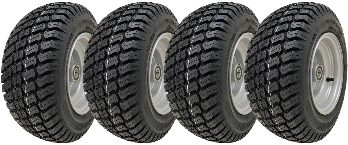 16x6,50-8 grasmaaierwiel, 4-laags P332-band, stalen velg, 25 mm lager (set van 4)