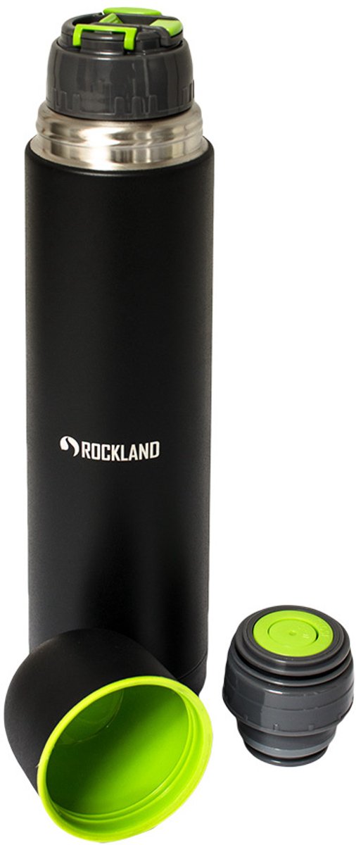 Rockland Astro thermosfles - 1 Liter - 2 Doppen - Zwart - Thermoskan