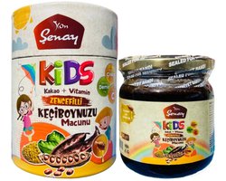 Senay Kids Keçiboynuzu Çocuk Macunu - Helpt bij Groeispurt! Kids Vitaminen Kruidenpasta Voor als beleg | Smeer Pasta met Johannesbrood siroop & Propolis | 240gram | Halal