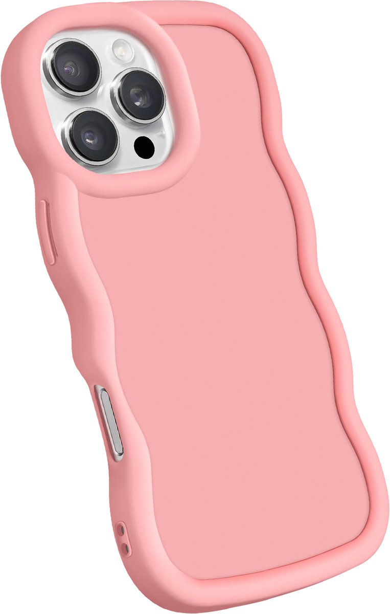 Avizar Clip Geschikt voor Apple iPhone 16 Pro Max Silicone Schokbestendig Candy-serie, Roze