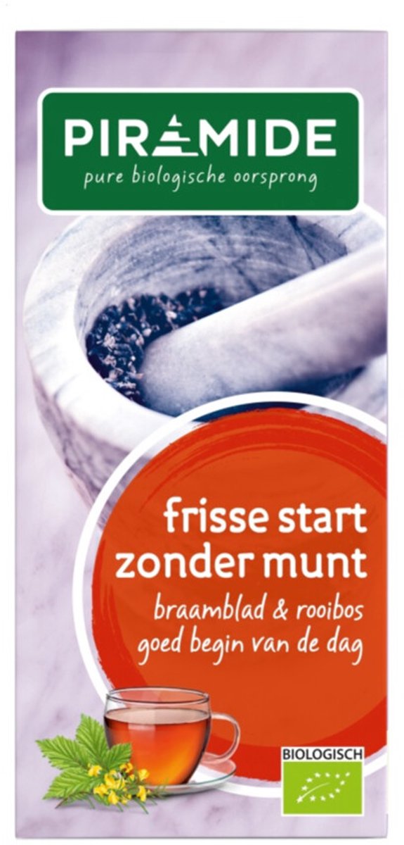Piramide Biologische Theezakjes Frisse Start Zonder Munt - 20 stuks