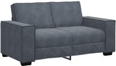 vidaXL - Tweezitsbank - 160x78x84 - cm - fluweel - donkergrijs