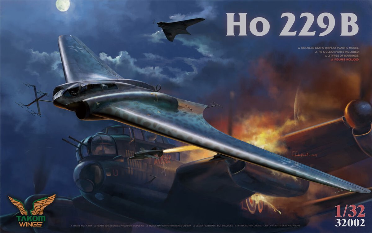 Takom Modelbouwpakket Militaire voertuigen - 32002 Horten Ho 229B WWII - Straaljager Plastic - 1:32 - Modelbouw