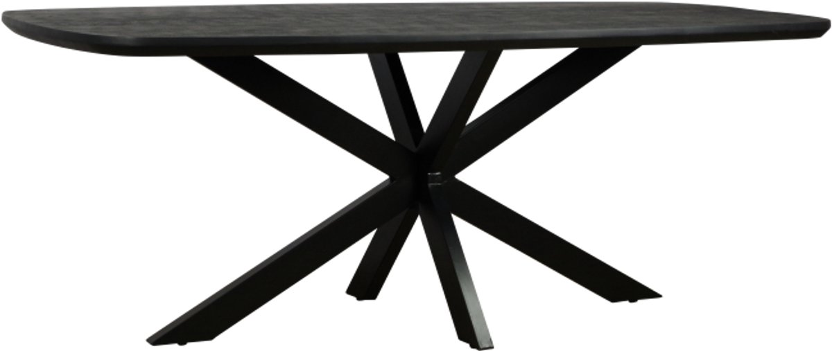 Meubelplaats Eettafel Colorado Deens ovaal mangohout 200x100 cm - zwart